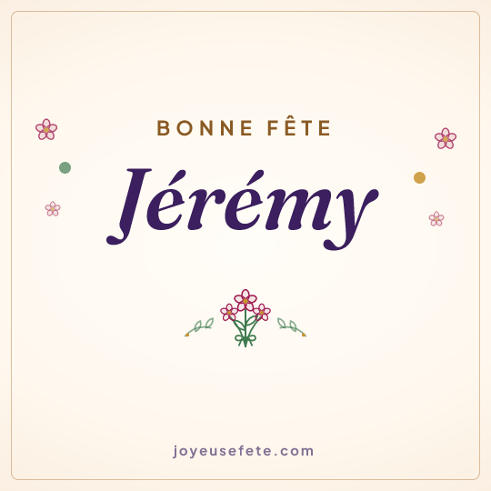Image carrée « Bonne fête Jérémy » pour WhatsApp