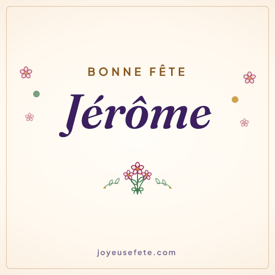 Image carrée « Bonne fête Jérôme » pour WhatsApp