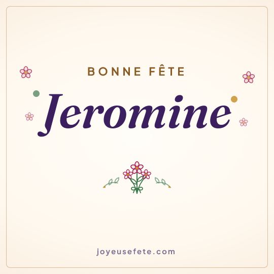 Image carrée « Bonne fête Jeromine » pour WhatsApp