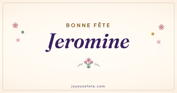 Image « Bonne fête Jeromine » au format large