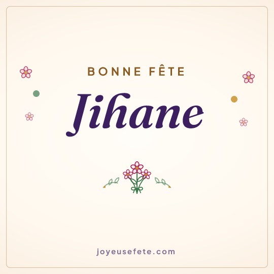 Image carrée « Bonne fête Jihane » pour WhatsApp