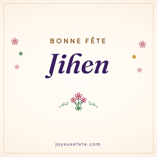 Image carrée « Bonne fête Jihen » pour WhatsApp