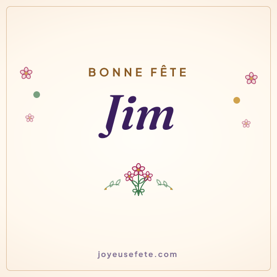 Image carrée « Bonne fête Jim » pour WhatsApp