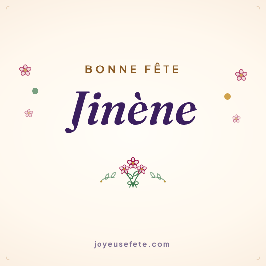 Image carrée « Bonne fête Jinène » pour WhatsApp