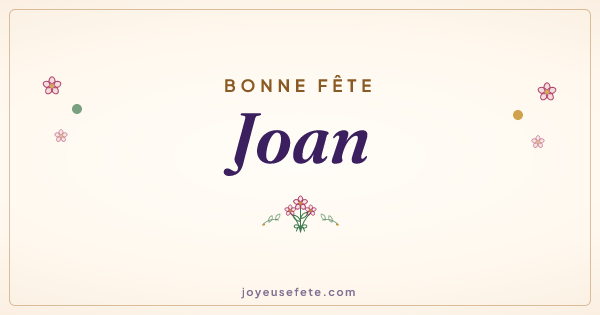 Image « Bonne fête Joan » au format large