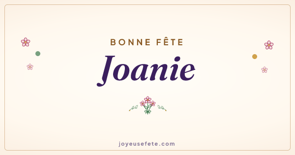 Image « Bonne fête Joanie » au format large