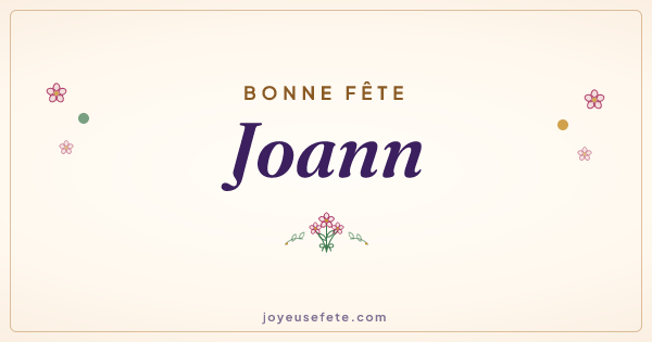 Image « Bonne fête Joann » au format large