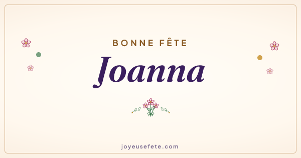 Image « Bonne fête Joanna » au format large
