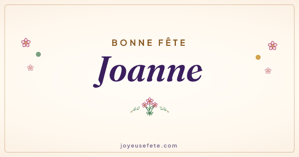 Image « Bonne fête Joanne » au format large