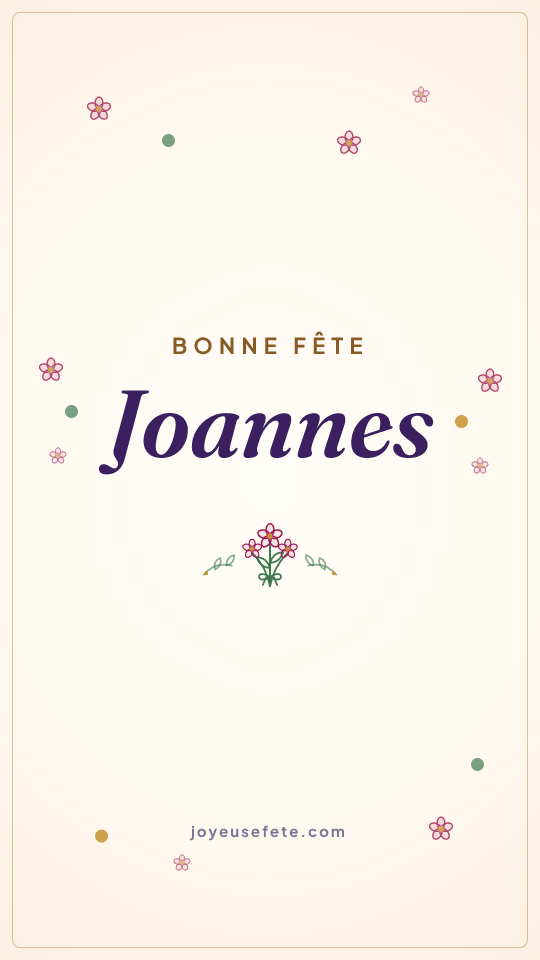 Image « Bonne fête Joannes » au format story