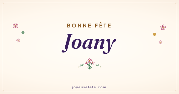 Image « Bonne fête Joany » au format large