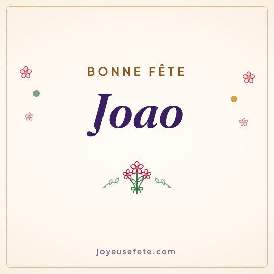 Image carrée « Bonne fête Joao » pour WhatsApp