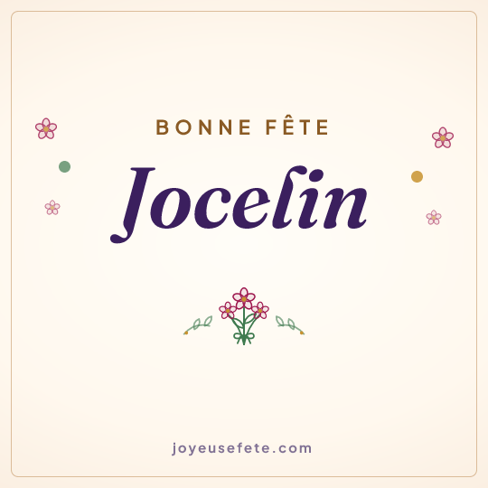 Image carrée « Bonne fête Jocelin » pour WhatsApp