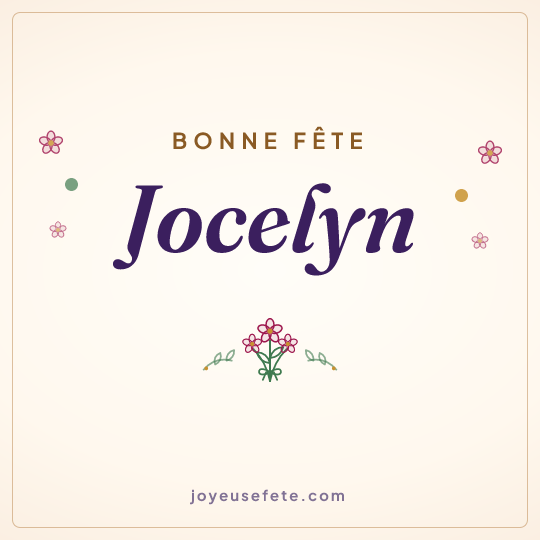 Image carrée « Bonne fête Jocelyn » pour WhatsApp