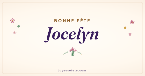Image « Bonne fête Jocelyn » au format large