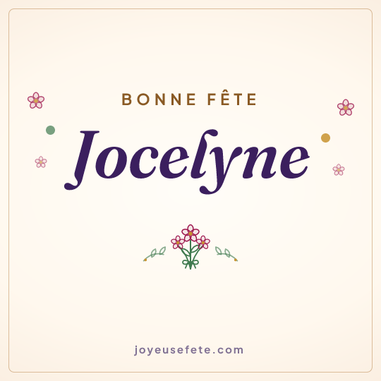 Image carrée « Bonne fête Jocelyne » pour WhatsApp