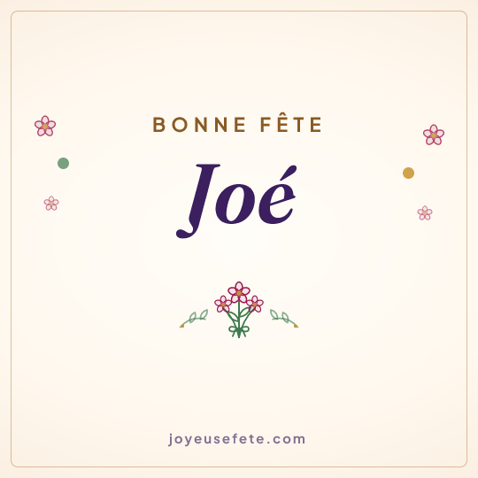 Image carrée « Bonne fête Joé » pour WhatsApp