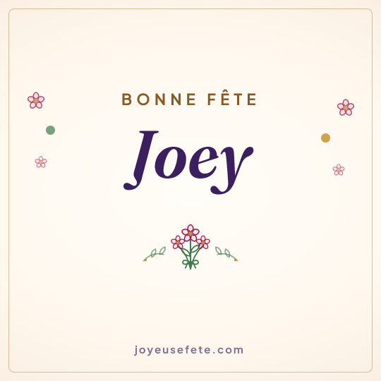 Image carrée « Bonne fête Joey » pour WhatsApp