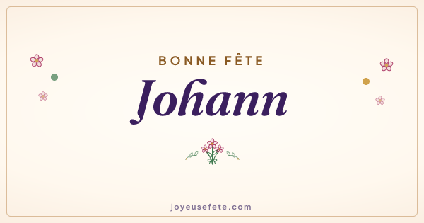 Image « Bonne fête Johann » au format large