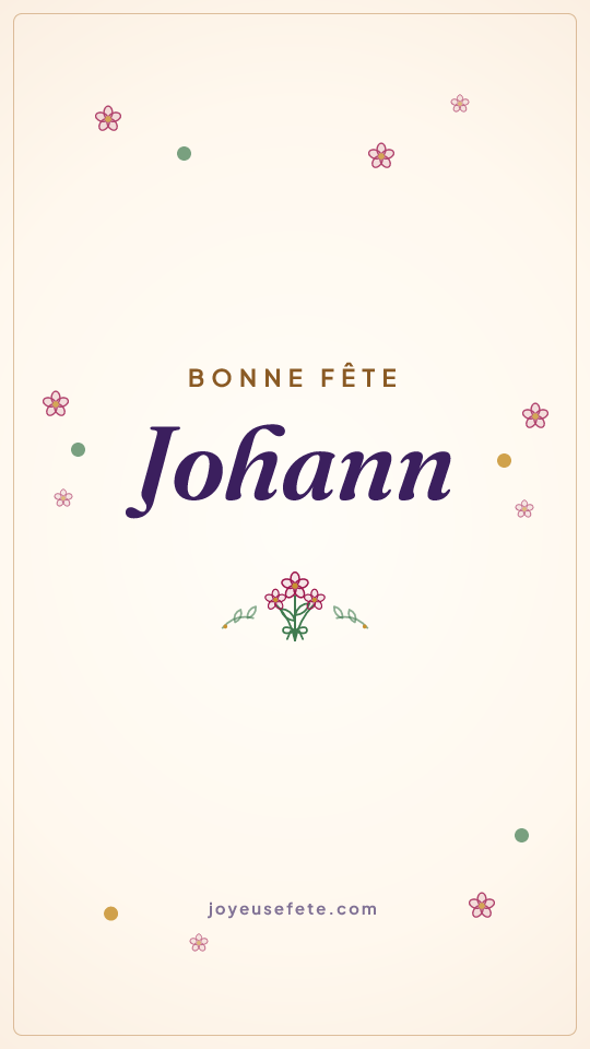 Image « Bonne fête Johann » au format story