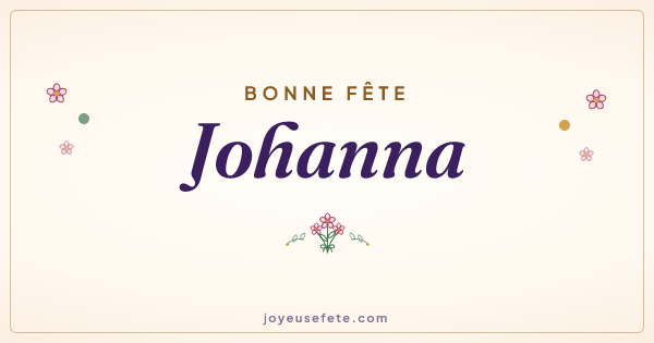 Image « Bonne fête Johanna » au format large