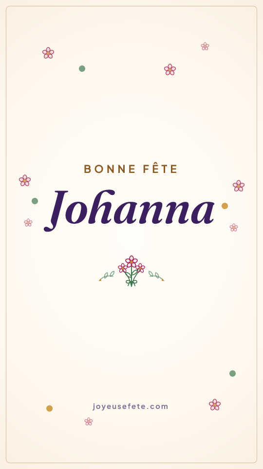 Image « Bonne fête Johanna » au format story