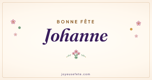 Image « Bonne fête Johanne » au format large