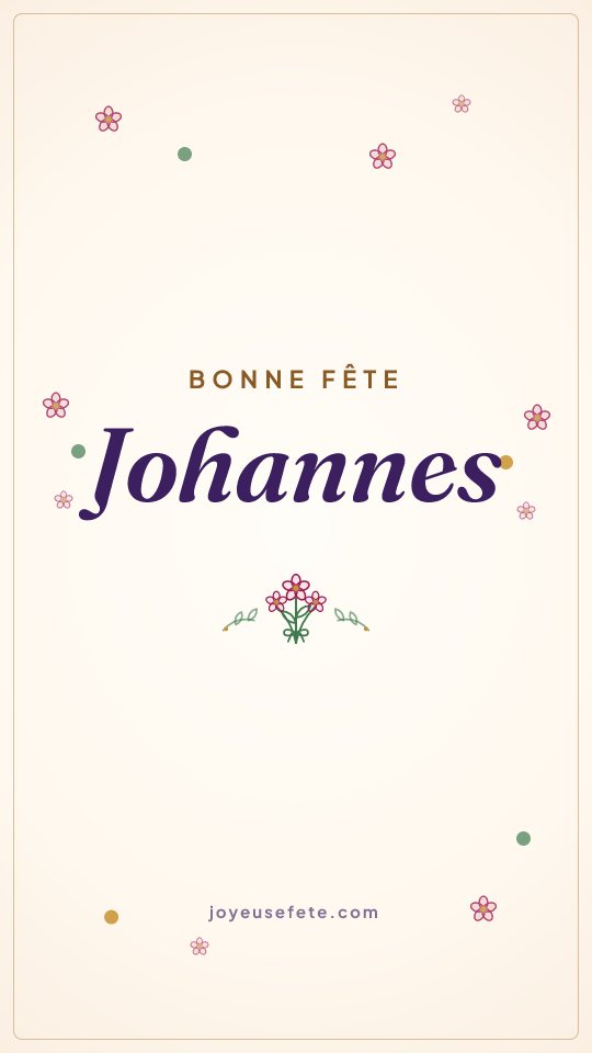 Image « Bonne fête Johannes » au format story