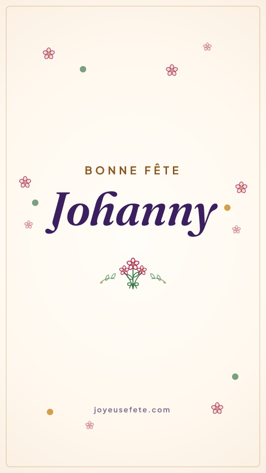 Image « Bonne fête Johanny » au format story