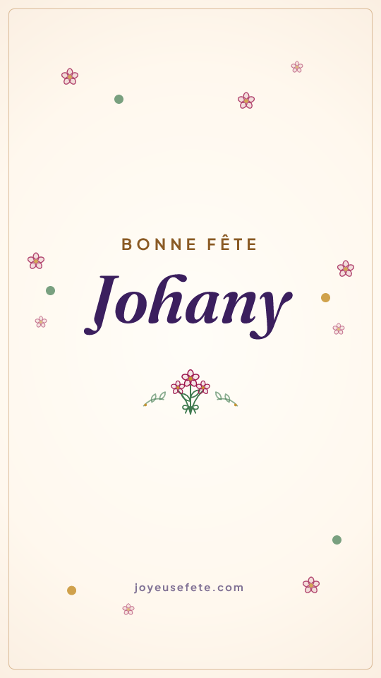 Image « Bonne fête Johany » au format story