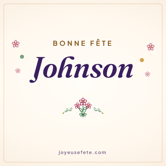 Image carrée « Bonne fête Johnson » pour WhatsApp