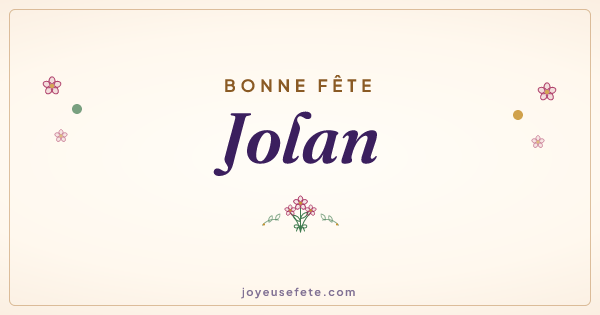 Image « Bonne fête Jolan » au format large