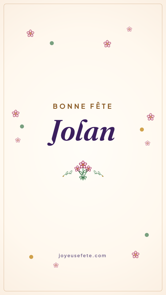 Image « Bonne fête Jolan » au format story