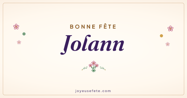 Image « Bonne fête Jolann » au format large