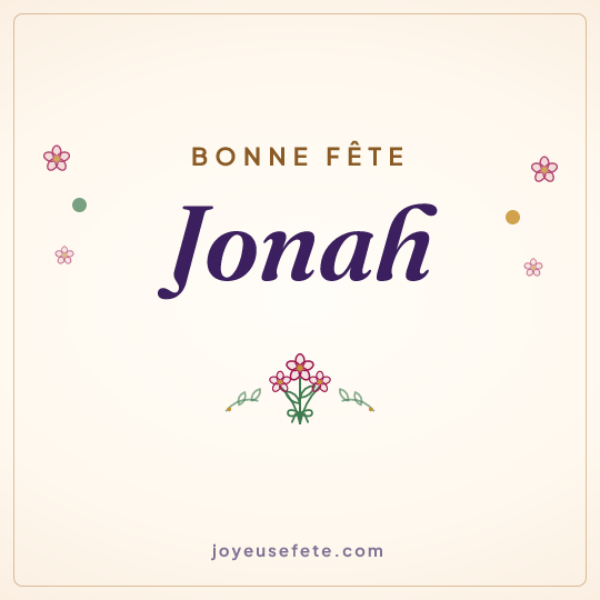 Image carrée « Bonne fête Jonah » pour WhatsApp