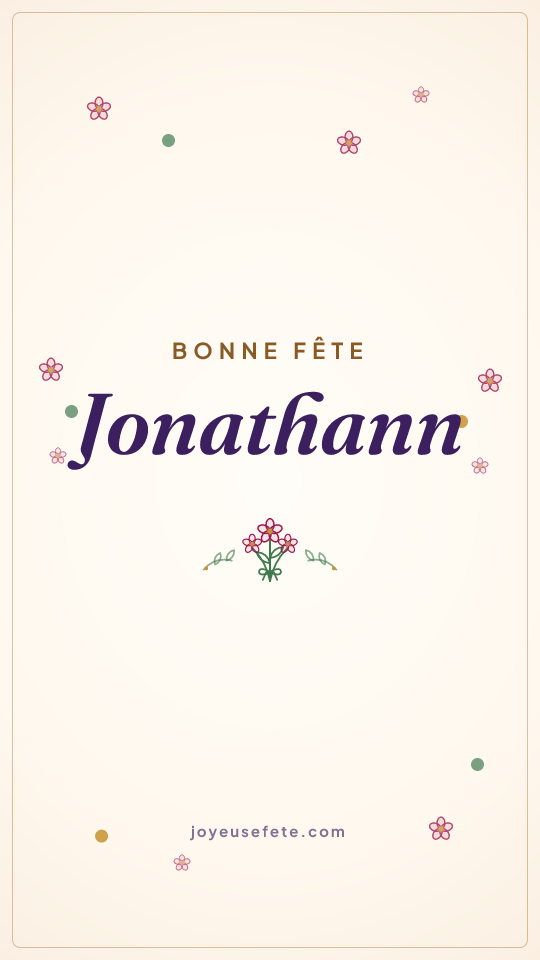 Image « Bonne fête Jonathann » au format story