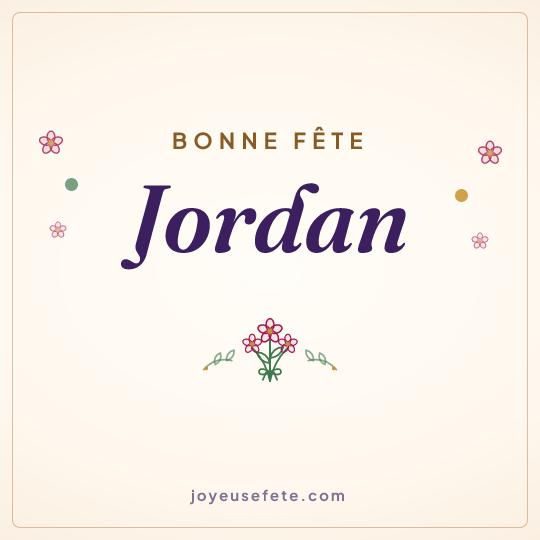 Image carrée « Bonne fête Jordan » pour WhatsApp