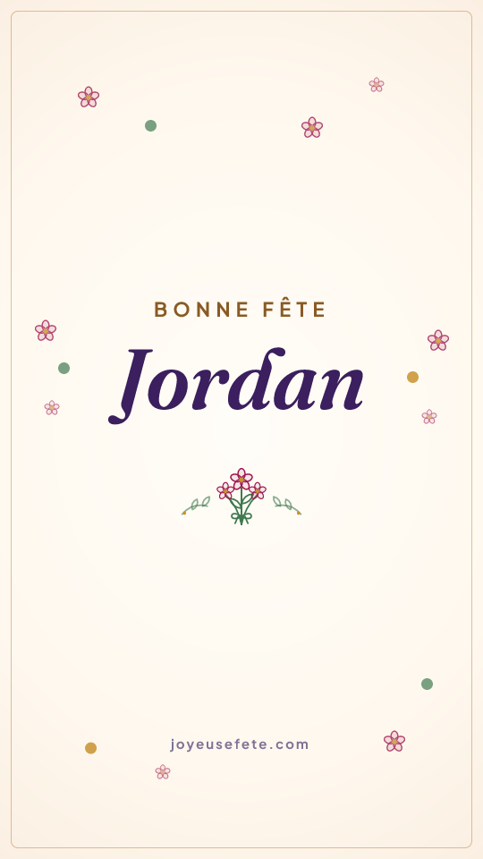 Image « Bonne fête Jordan » au format story