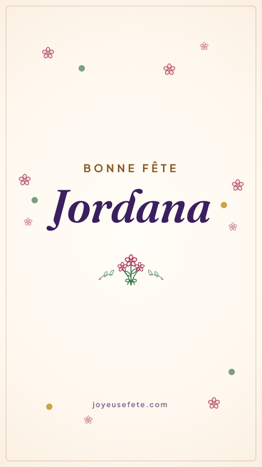 Image « Bonne fête Jordana » au format story