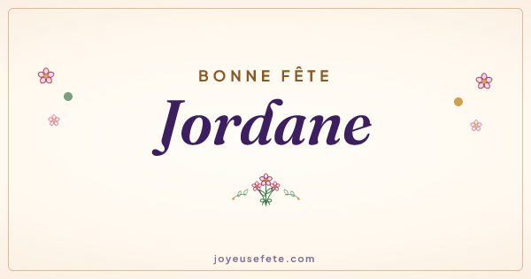 Image « Bonne fête Jordane » au format large