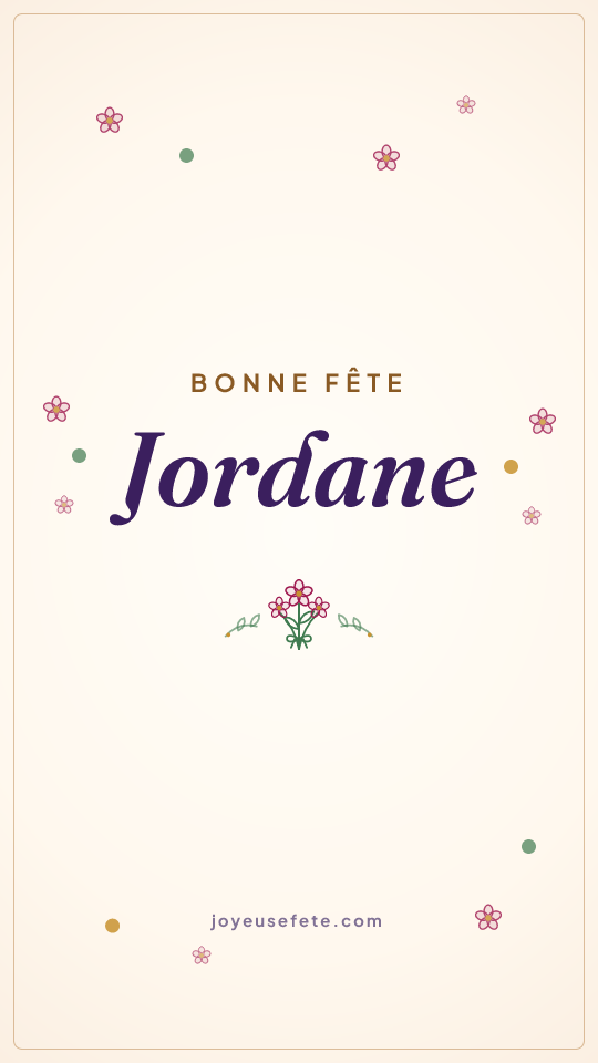 Image « Bonne fête Jordane » au format story
