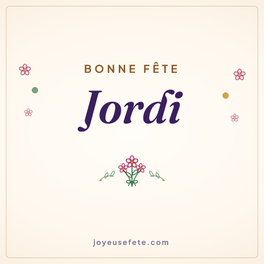 Image carrée « Bonne fête Jordi » pour WhatsApp
