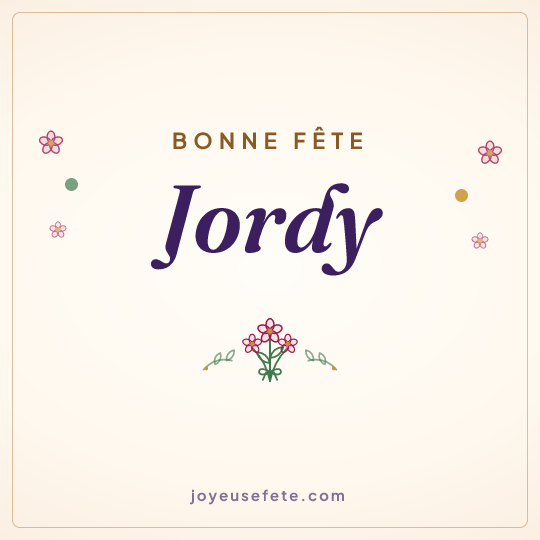 Image carrée « Bonne fête Jordy » pour WhatsApp