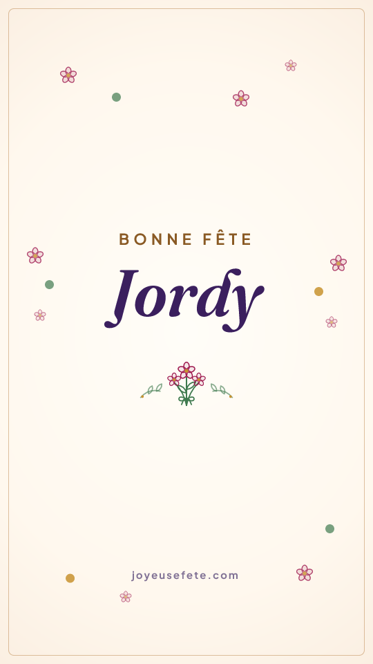 Image « Bonne fête Jordy » au format story