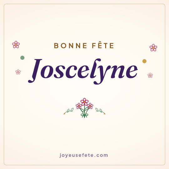 Image carrée « Bonne fête Joscelyne » pour WhatsApp