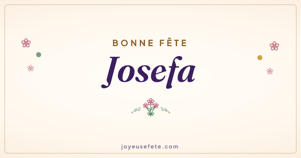 Image « Bonne fête Josefa » au format large
