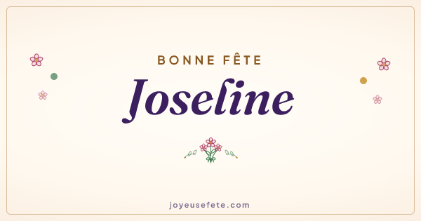 Image « Bonne fête Joseline » au format large