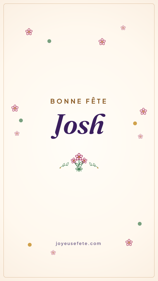 Image « Bonne fête Josh » au format story