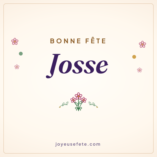 Image carrée « Bonne fête Josse » pour WhatsApp