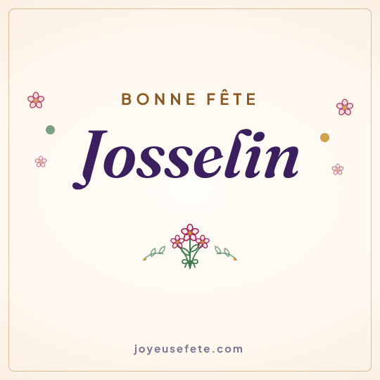 Image carrée « Bonne fête Josselin » pour WhatsApp
